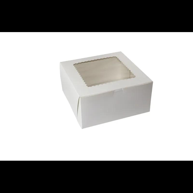 Bakery Box 10X10X5 IN Paperboard White Corner Lock 1-Piece With Window 150/Case