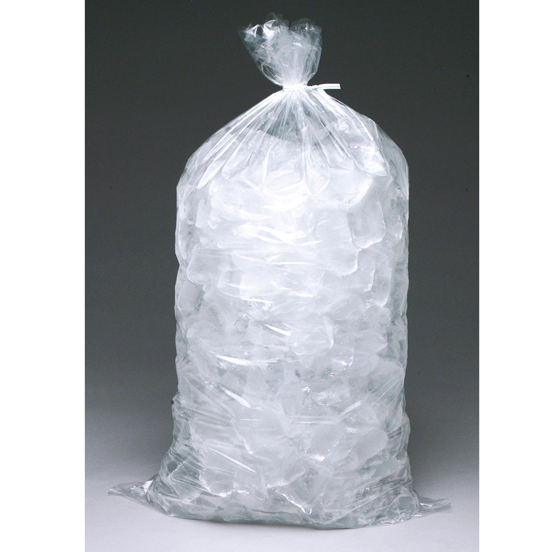 Ice Bag 13.5X28 IN 20 LB Metallocene (MET) 1.75MIL Clear Plain With Open Ended Closure 500/Case