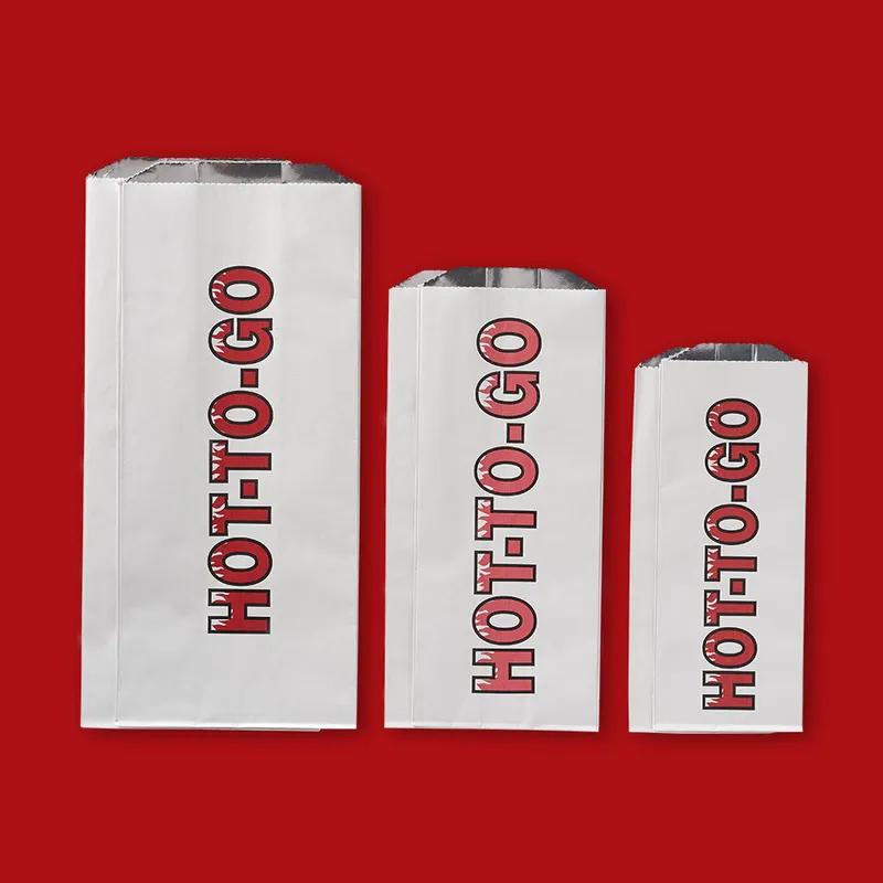 Pint Bag 4X3X10 IN Foil-Lined Paper White Silver 1000/Case