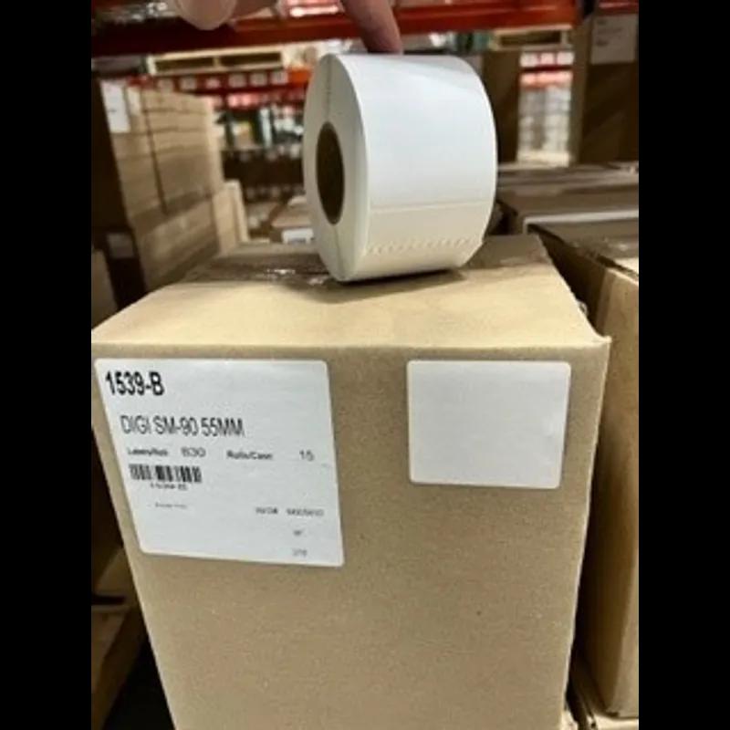 DIGI 1539-B Digi DP120/SM90 Blank Scale Label 2.36X2.16 IN Square 850 Count/Roll 15 Rolls/Case 12450 Count/Case