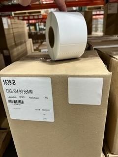 DIGI 1539-B Digi DP120/SM90 Blank Scale Label 2.36X2.16 IN Square 850 Count/Roll 15 Rolls/Case 12450 Count/Case