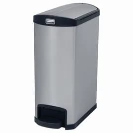 Impressions™ Landfill 1-Stream Trash Can 22.67X11.60X28.85 IN 13 GAL Black Stainless Steel Hinged Lid Step-On 1/Each
