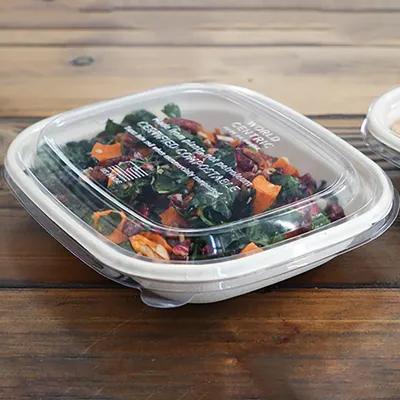 Lid Dome 8.8X6.9X0.8 IN PLA Clear Rectangle For 32-48 OZ Container 400/Case