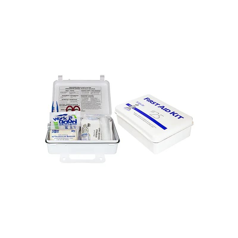 First Aid Kit White Plastic For 25 People With Eye Wash 1/Each