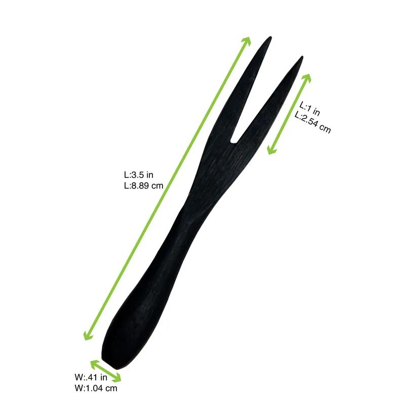 Fork 3.5 IN Bamboo Black 50 Count/Pack 10 Packs/Case 500 Count/Case