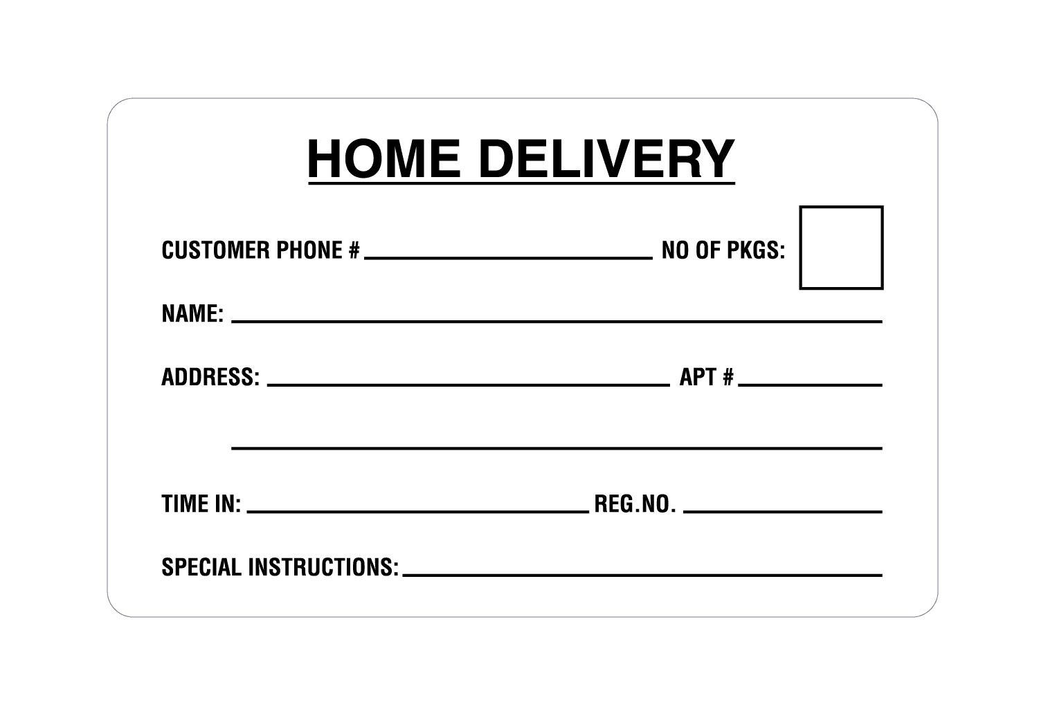 Home Delivery Label 500/Roll