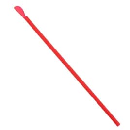 Jumbo Straw Spoon 10.25 IN Red Wrapped 300 Count/Pack 18 Packs/Case 5400 Count/Case