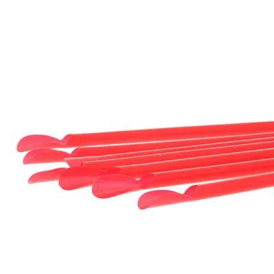 Jumbo Straw Spoon 10.25 IN Red Wrapped 300 Count/Pack 18 Packs/Case 5400 Count/Case