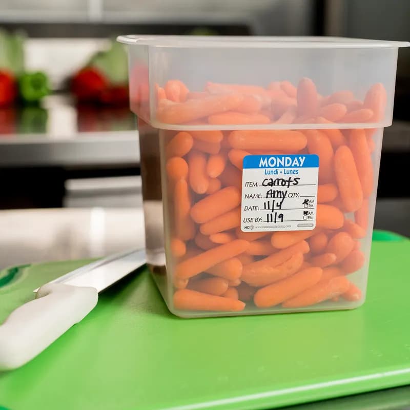 Monday Prep Item Date Use Trilingual Label 2X2 IN Blue Square Removable 500/Roll