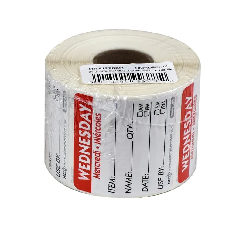 Wednesday Label 2X2 IN Removable 500/Roll