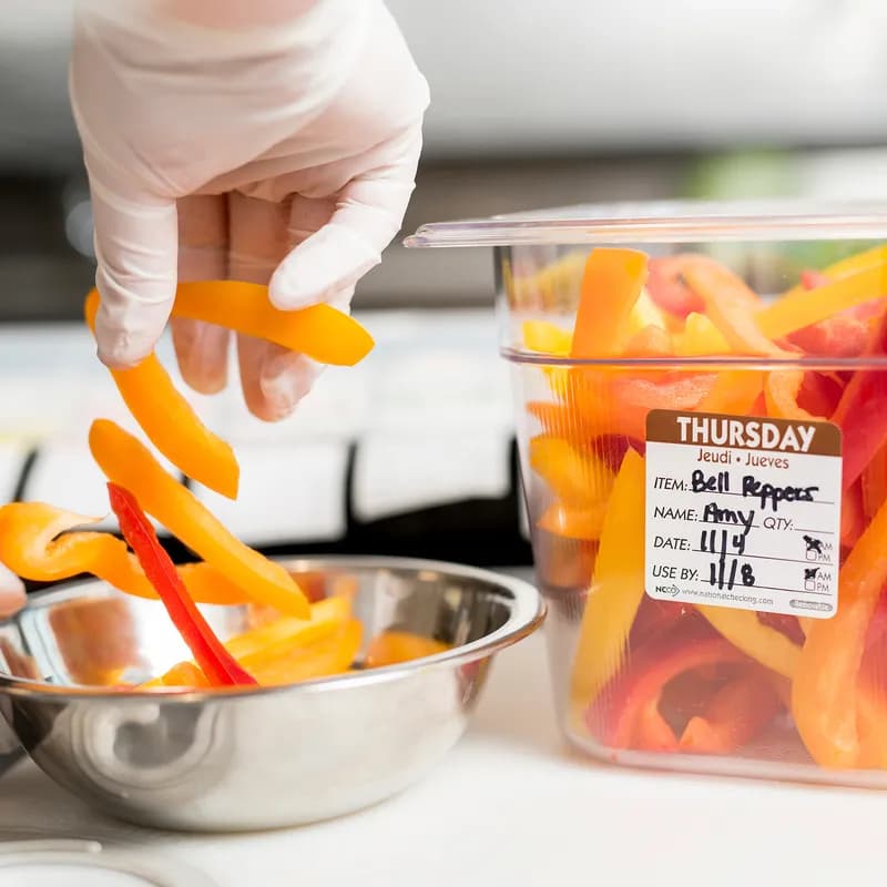 Thursday Prep Item Date Use Trilingual Label 2X2 IN Brown Square Removable 500/Roll