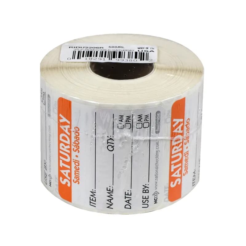Saturday Prep Item Date Use Trilingual Label 2X2 IN Orange Square Removable 500/Roll