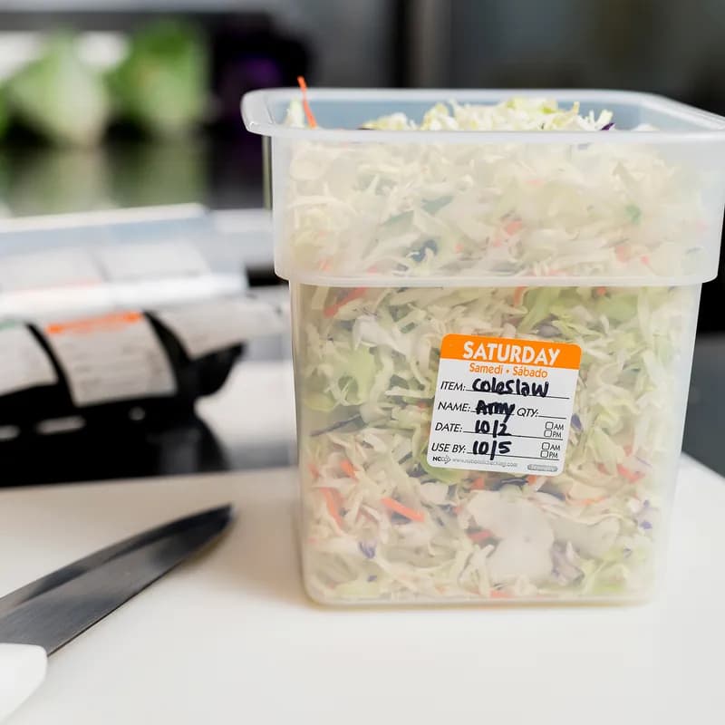 Saturday Prep Item Date Use Trilingual Label 2X2 IN Orange Square Removable 500/Roll