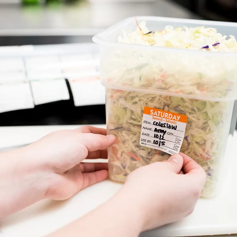 Saturday Prep Item Date Use Trilingual Label 2X2 IN Orange Square Removable 500/Roll