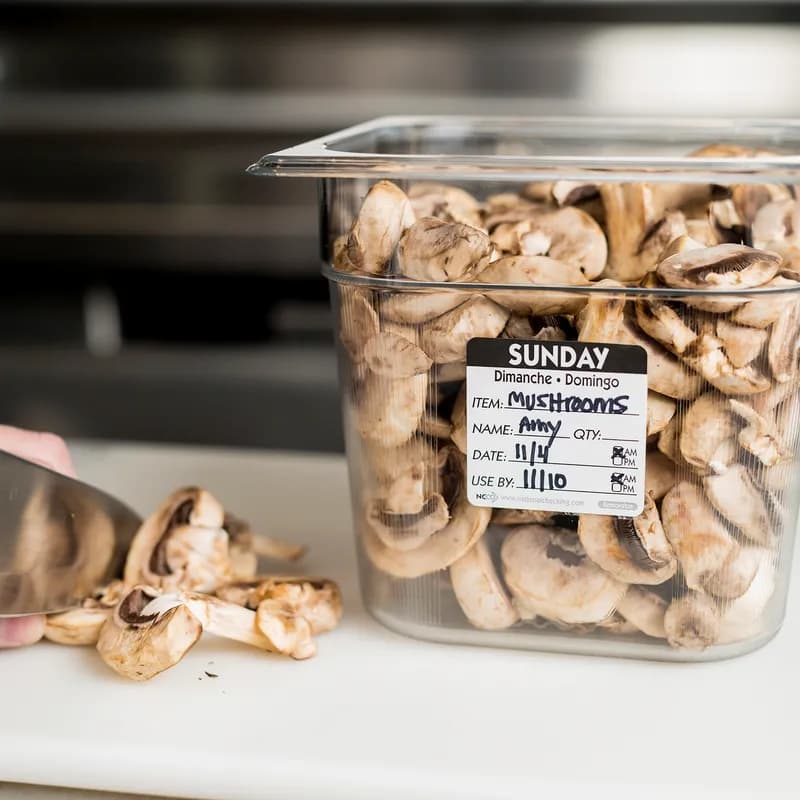 Sunday Prep Item Date Use Trilingual Label 2X2 IN Black Square Removable 500/Roll