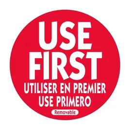 Use First Trilingual Label 2X2 IN Red Round Removable 500/Roll