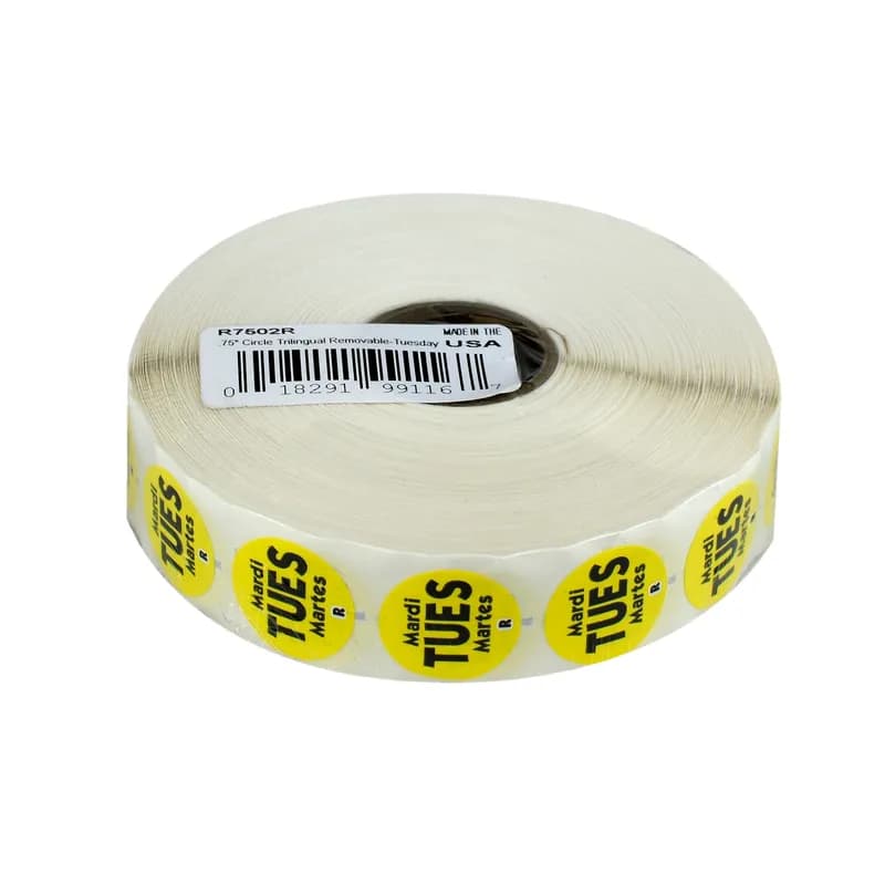Tuesday Label 0.75 IN Round Permanent Dot 2000/Roll