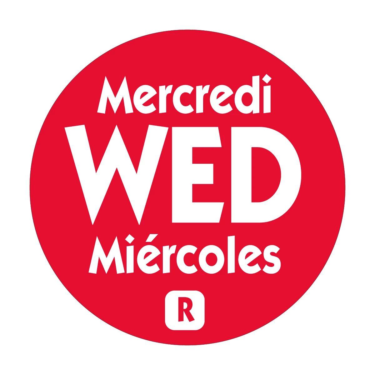 Wednesday Label 0.75 IN Round Permanent Dot 2000/Roll