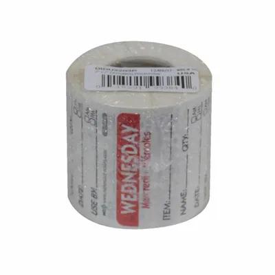 Wednesday Prep Item Date Use Trilingual Label 2X2 IN Red Square Dissolvable 250/Roll
