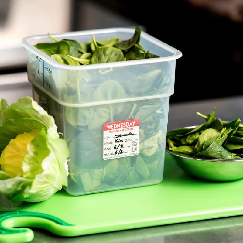 Wednesday Prep Item Date Use Trilingual Label 2X2 IN Red Square Dissolvable 250/Roll