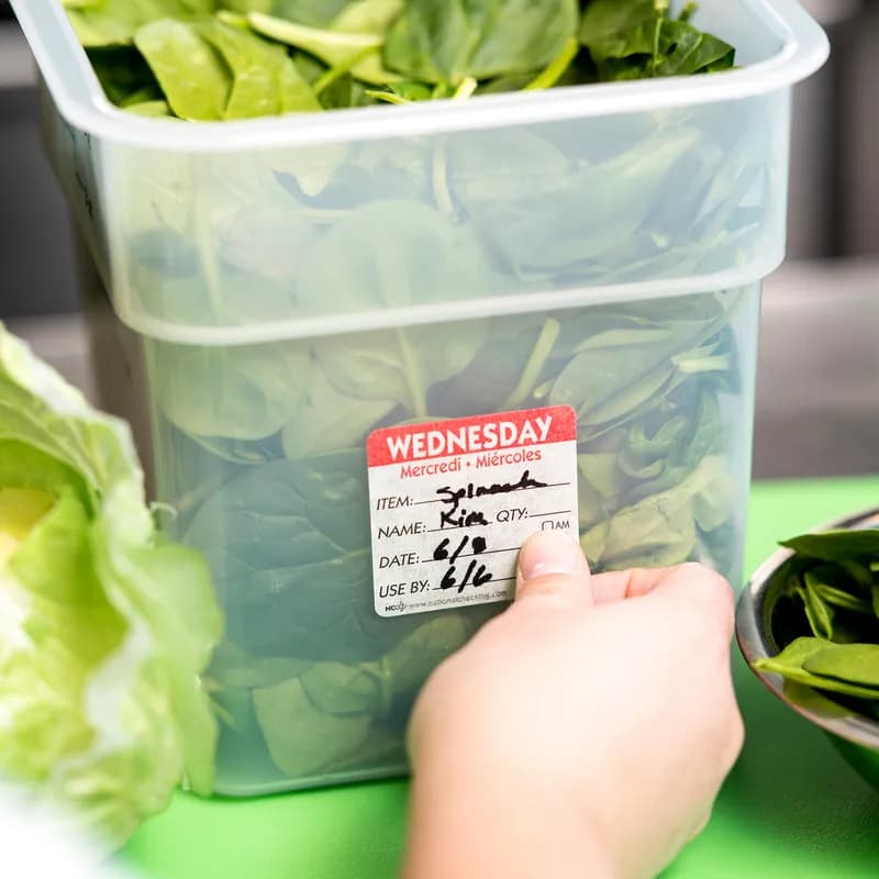 Wednesday Prep Item Date Use Trilingual Label 2X2 IN Red Square Dissolvable 250/Roll