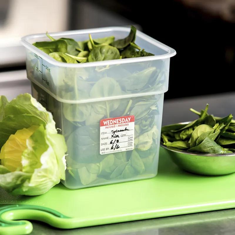Friday Prep Item Date Use Trilingual Label 2X2 IN Green Square Dissolvable 250/Roll