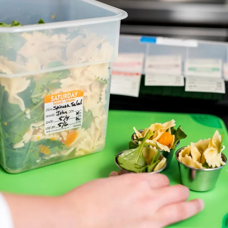 Saturday Prep Item Date Use Trilingual Label 2X2 IN Orange Square Dissolvable 250/Roll