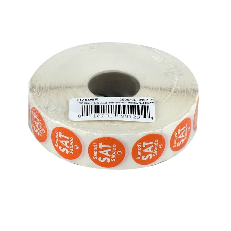 Saturday Label 0.75 IN Round Removable Dot 2000/Roll