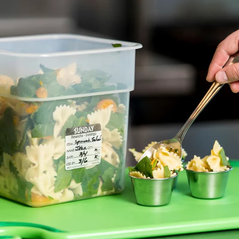 Sunday Prep Item Date Use Trilingual Label 2X2 IN Black Square Dissolvable 250/Roll