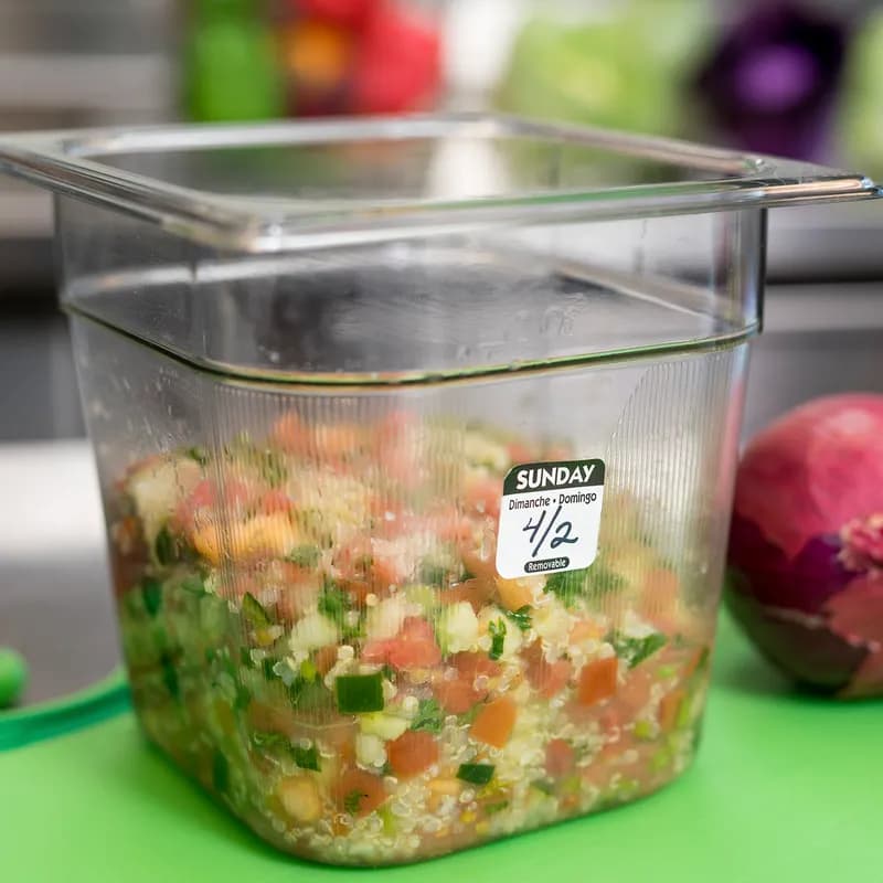 Sunday Label 1X1 IN Black Trilingual 1000 Count/Pack 36 Packs/Case 36000 Count/Case