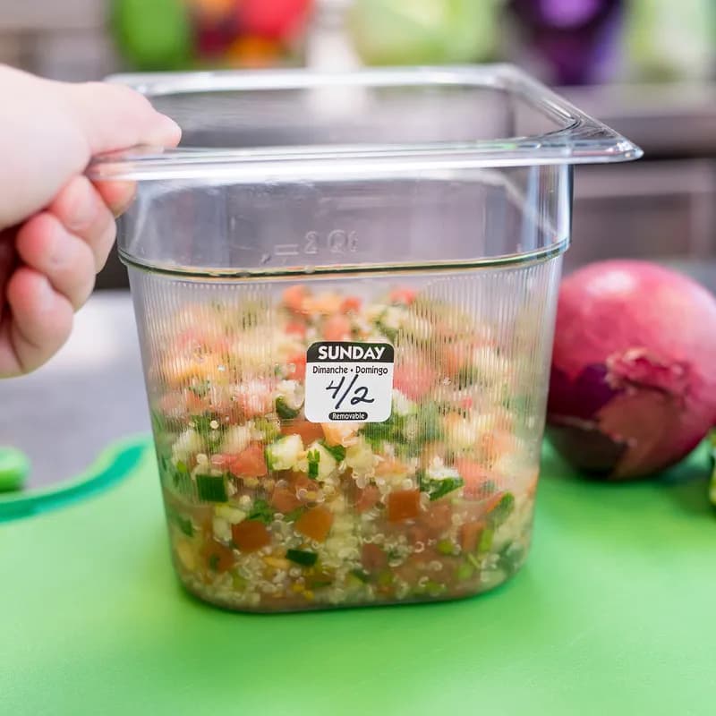 Sunday Label 1X1 IN Black Trilingual 1000 Count/Pack 36 Packs/Case 36000 Count/Case