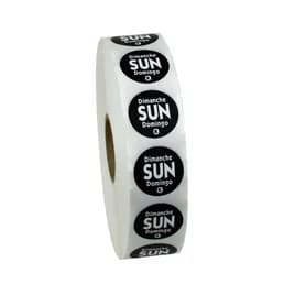 Sunday Label 0.75 IN Round Removable Dot 2000/Roll
