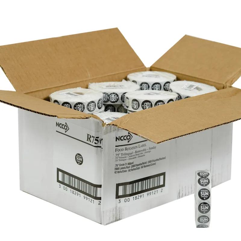 Sunday Label 0.75 IN Round Removable Dot 2000/Roll