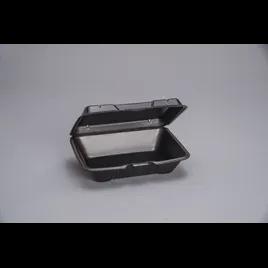 Take-Out Container Hinged 9X6X3 IN Polystyrene Foam Black Vented 200/Case