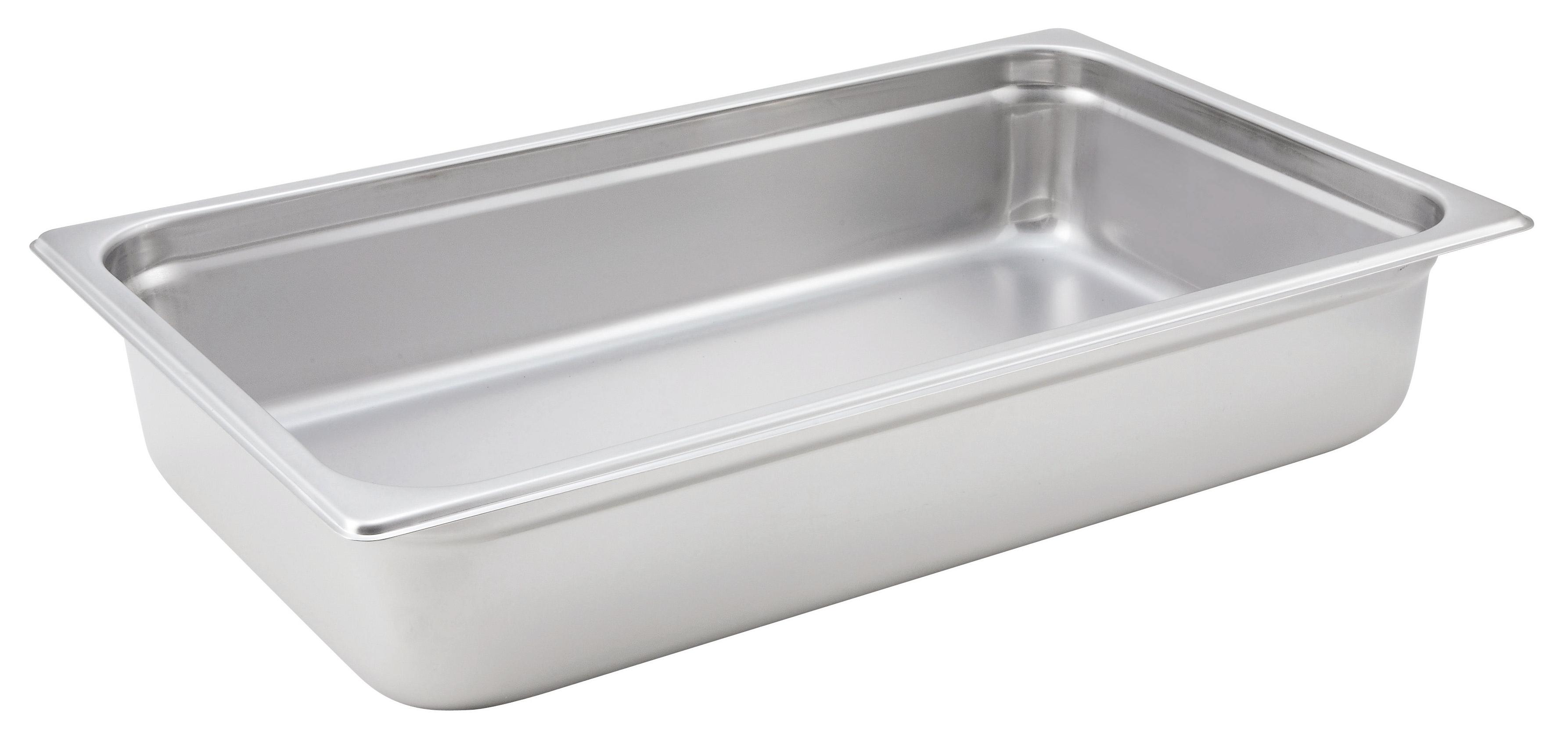 Food Pan Full Size 4 IN Rectangle 18/8 Stainless Steel 1/Each