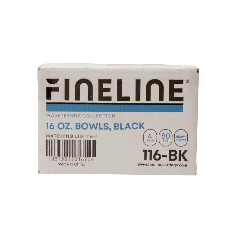 Salad Bowl 16 OZ PS Black Square 80/Case