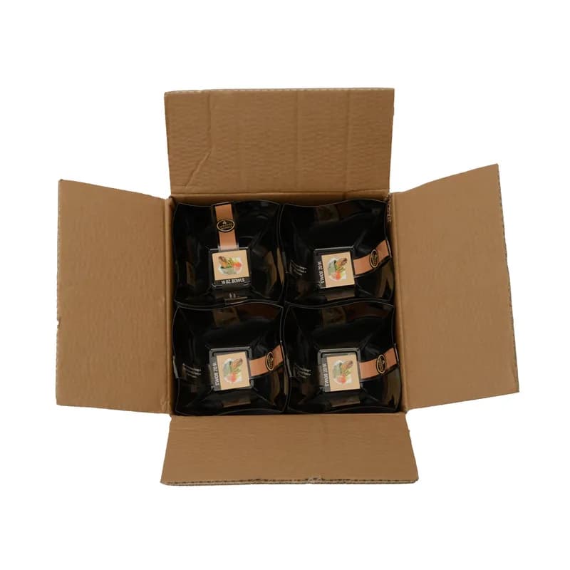 Salad Bowl 16 OZ PS Black Square 80/Case