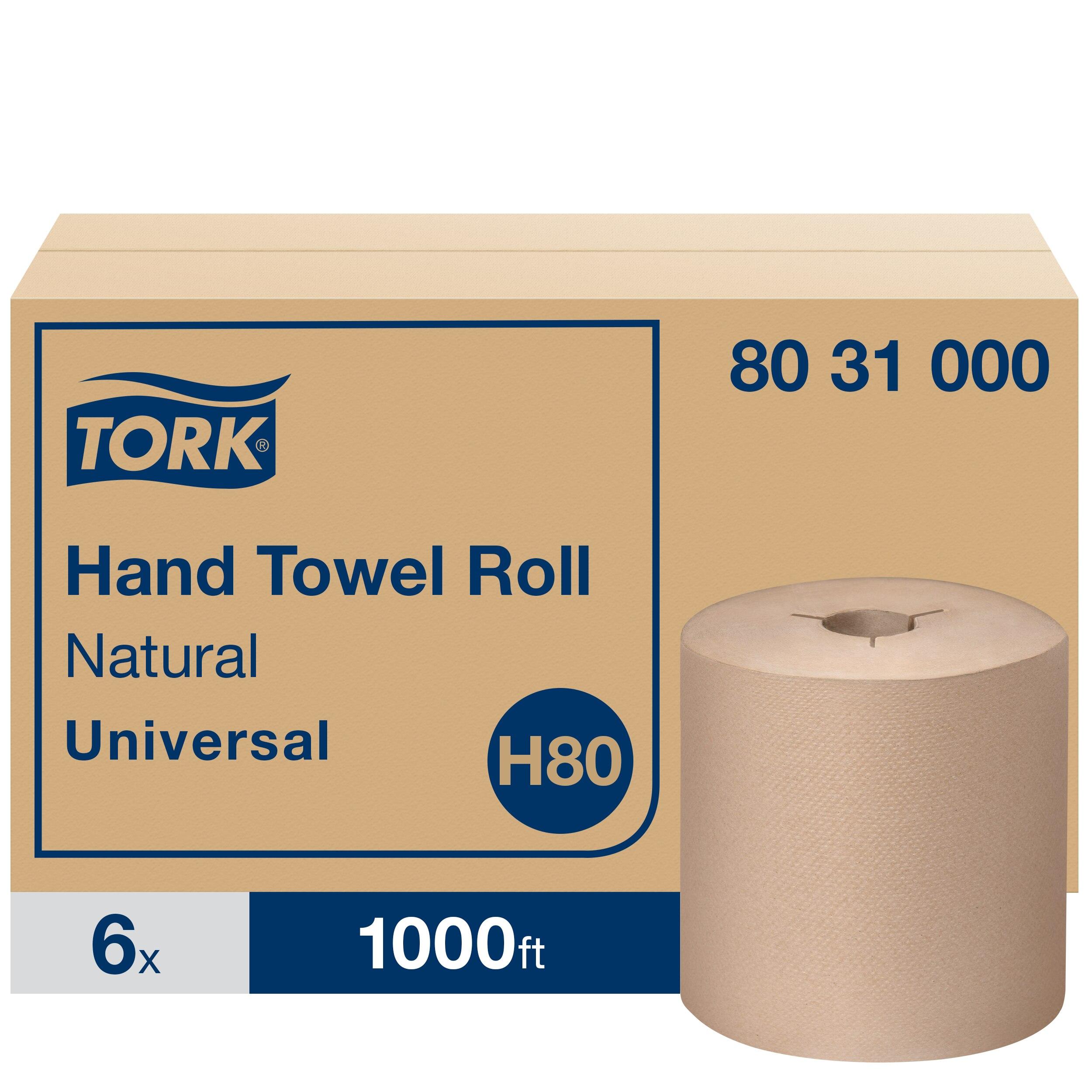 Tork Roll Paper Towel H80 7.938IN X1000FT 1PLY Kraft Hard Roll Embossed Universal Controlled Refill 6 Rolls/Case