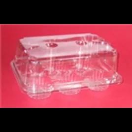 Cupcake Hinged Container With High Dome Lid 6 Compartment Plastic Clear 100/Case