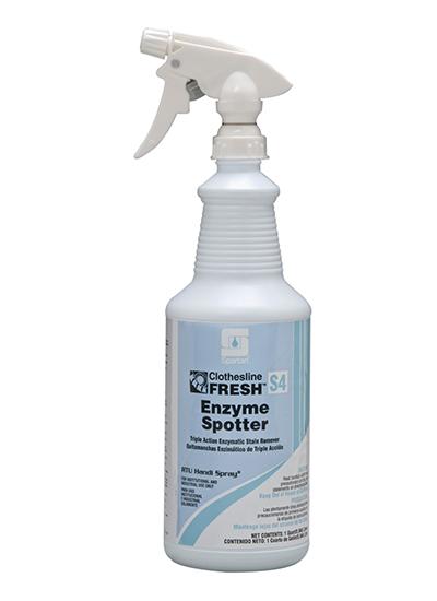 Clothesline Fresh® Enzyme Spotter S4 Mild Scent Laundry Spotter 1 QT Neutral Liquid RTU Enzymatic 12/Case