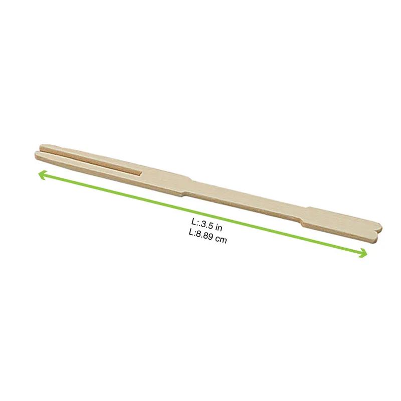 Food Fork Pick 3.5 IN Bamboo Natural 100 Count/Pack 20 Packs/Case 2000 Count/Case