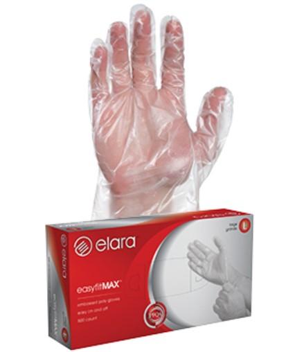 Gloves XL Clear PET 500 Count/Pack 4 Packs/Case 2000 Count/Case