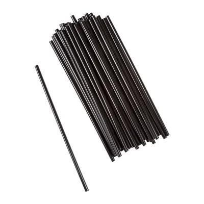 Jumbo Straw 7.75 IN Plastic Black Unwrapped 500 Count/Pack 24 Packs/Case 12000 Count/Case