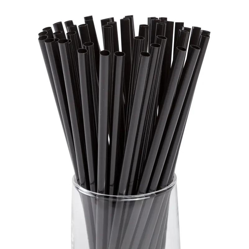 Jumbo Straw 7.75 IN Plastic Black Unwrapped 500 Count/Pack 24 Packs/Case 12000 Count/Case