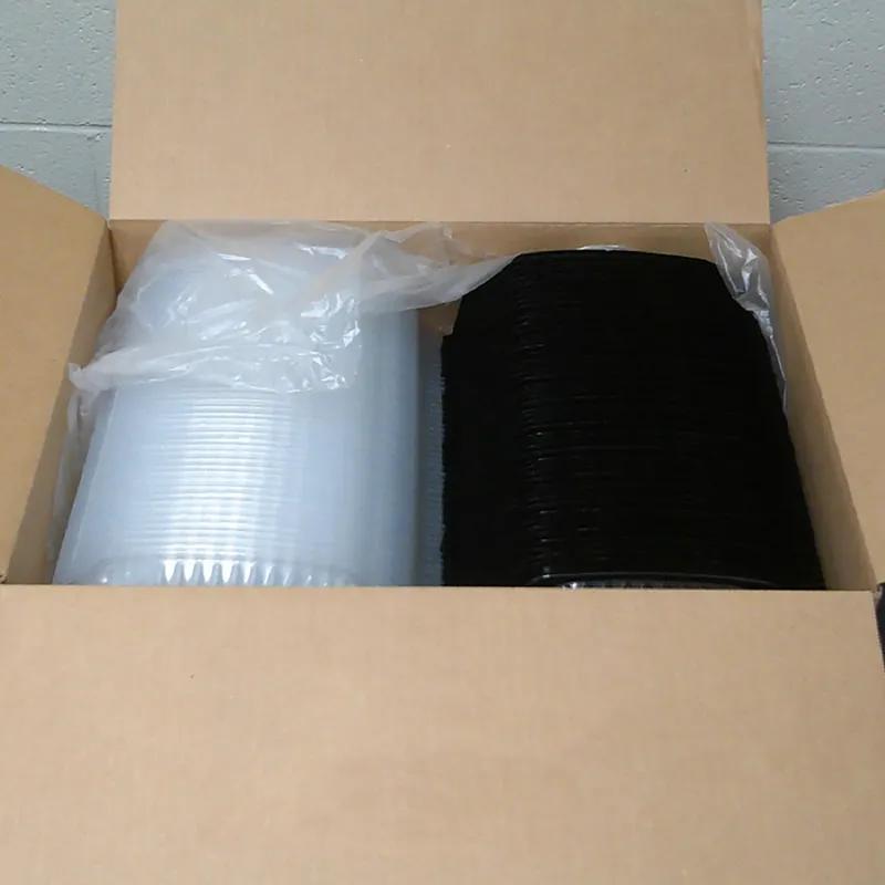 Culinary Classics® Take-Out Container Hinged 10.56X9.98X3.21 IN PP Black Clear Square Tear-Away Vented Anti-Fog 120/Case