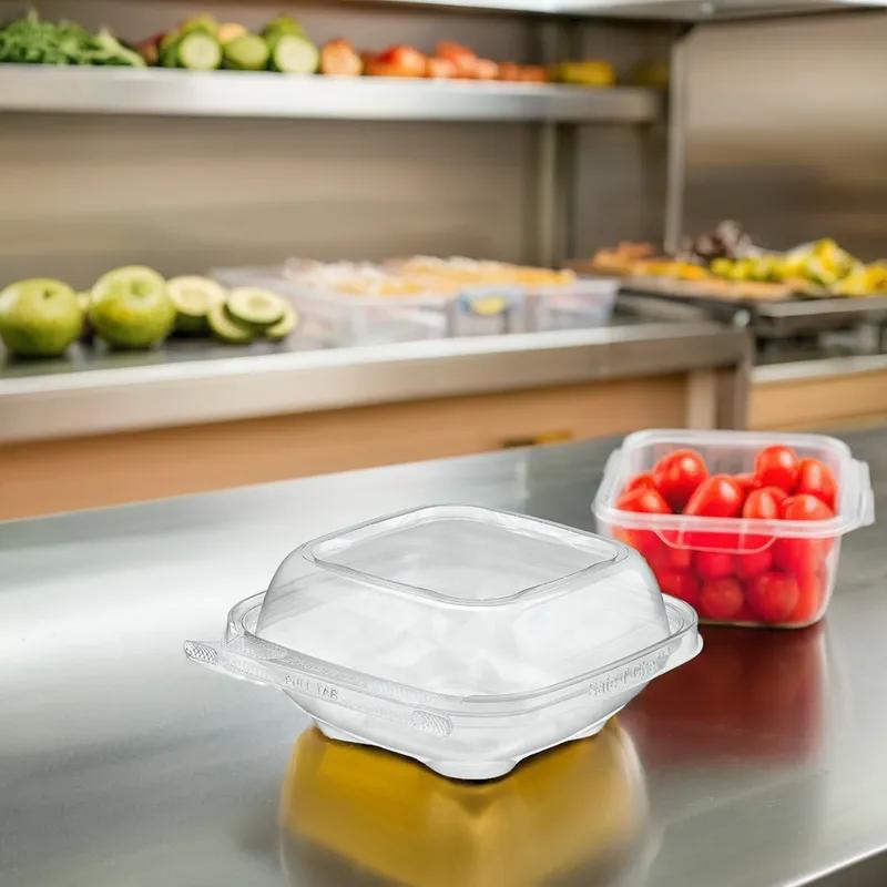 Safe-T-Chef® Deli Container Hinged 12 OZ PP Square Microwave Safe Tamper-Evident Tamper-Resistant 264/Case