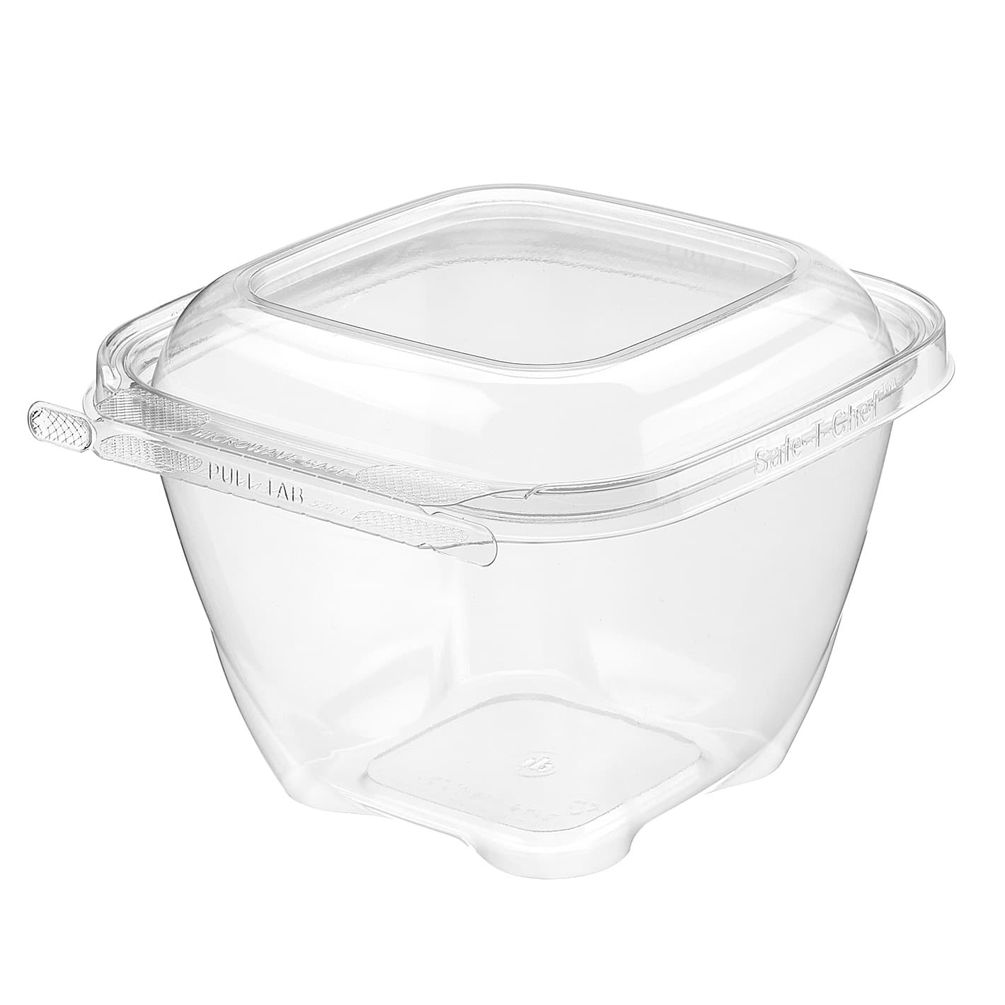 Safe-T-Chef® Deli Container Hinged 32 OZ PP Clear Square Tamper-Evident Microwave Safe 224/Case