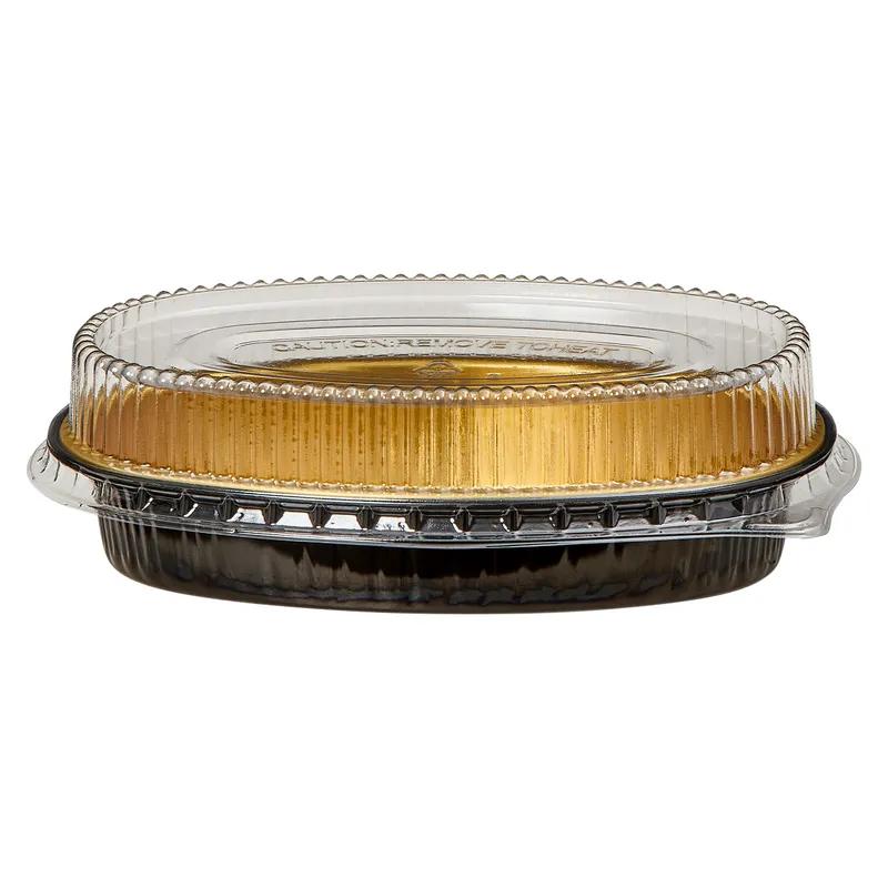 Victoria Bay Take-Out Container Base With Dome Lid 7X5X3 IN Black Clear Gold Oval 100/Case