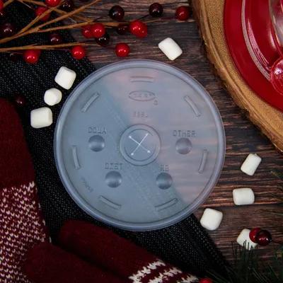Dart® Lid Flat 4.8X0.3 IN HIPS Translucent For 32 OZ Cold Cup Identification With Hole 100 Count/Pack 10 Packs/Case