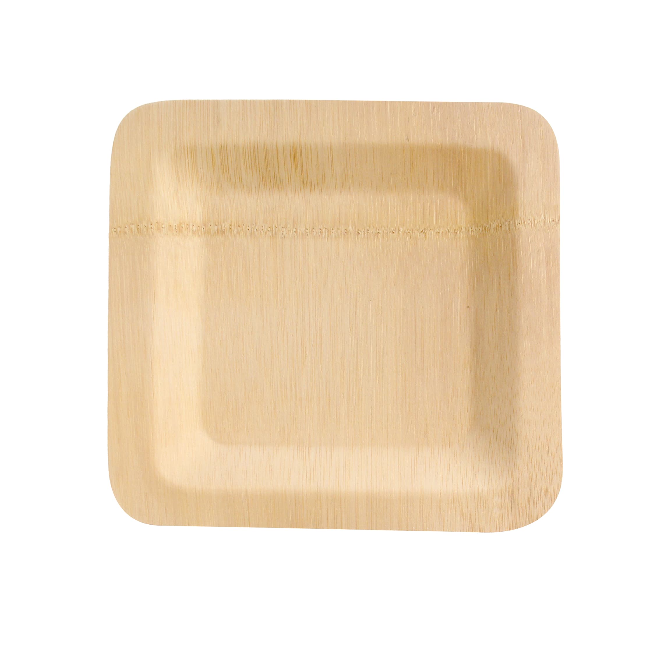 Plate 7X7 IN Bamboo Natural Square 25 Count/Pack 2 Packs/Case 50 Count/Case